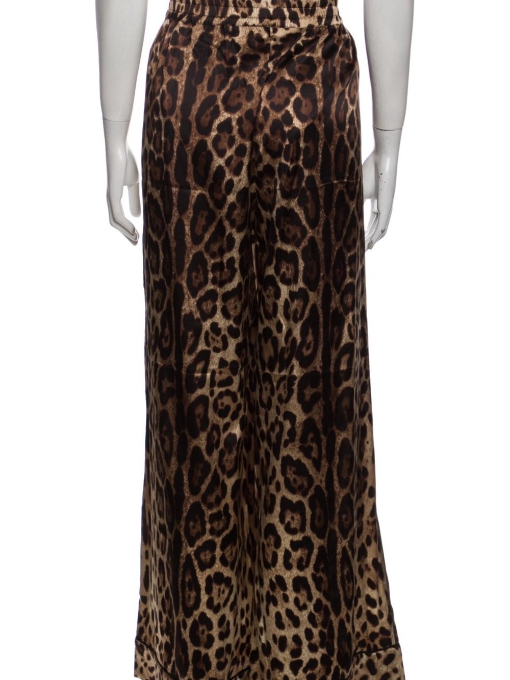 Dolce & Gabbana Leopard Print wide Leg Pants - Brown & Black - Picture 5 of 7